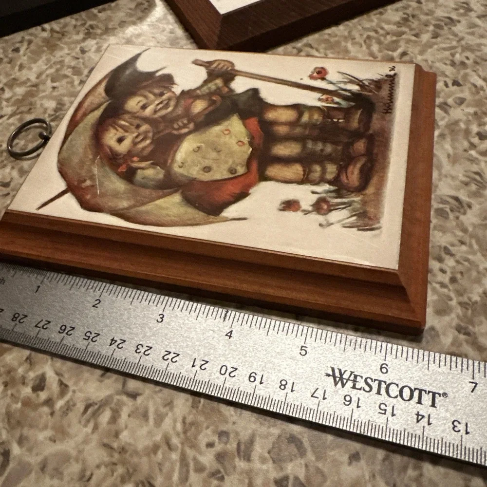 Vintage Hummel Wood Plaque Lot of 5 Wall Hanging Pictures German